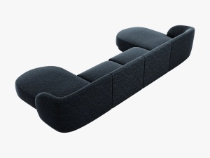 CANAPEA MILEY, 5 LOCURI, 330 CM, ALBASTRU 86, TAPITERIE CHENILLE, DESIGN DEOSEBIT - Img 2
