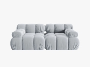 CANAPEA MODULARA BELLIS, 2 LOCURI, 188 CM, ALBASTRU DESCHIS 80, TAPITERIE DIN CATIFEA, DESIGN DEOSEBIT - Img 2