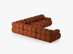 CANAPEA MODULARA BELLIS, CARAMIZIU, CU TAPITERIE DIN TEXTIL STRUCTURAT LIBERTY, MICADONI - Img 3