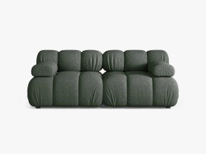 CANAPEA MODULARA BELLIS, CU 2 LOCURI, VERDE INCHIS, CU TAPITERIE DIN TEXTIL STRUCTURAT LIBERTY, MICADONI