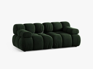 CANAPEA MODULARA BELLIS, CU 2 LOCURI, VERDE SMARALD, CU TAPITERIE DIN CATIFEA VENUS, MICADONI - Img 2