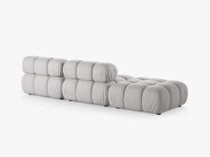 CANAPEA MODULARA BELLIS, PE STANGA, GRI DESCHIS, CU TAPITERIE DIN TEXTIL STRUCTURAT LIBERTY, MICADONI - Img 3
