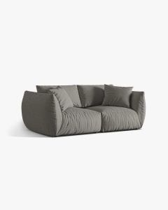 CANAPEA MODULARA CHRIS, CU 3 LOCURI, 220X100, GRI CALD, CU TAPITERIE DIN TEXTIL STRUCTURAT LINS, MICADONI