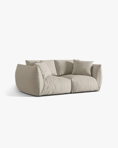 CANAPEA MODULARA CHRIS, CU 3 LOCURI, 220X100, NATURAL, CU TAPITERIE DIN TEXTIL STRUCTURAT LINS, MICADONI