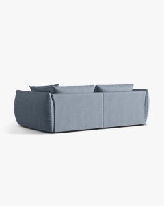 CANAPEA MODULARA CHRIS, CU 4 LOCURI, 260X100, ALBASTRU PAL, CU TAPITERIE DIN TEXTIL STRUCTURAT LINS, MICADONI - Img 3