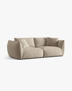 CANAPEA MODULARA CHRIS, CU 4 LOCURI, 260X100, BEJ DESCHIS, CU TAPITERIE DIN TEXTIL CATIFEA CASINO, MICADONI