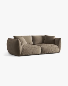 CANAPEA MODULARA CHRIS, CU 4 LOCURI, 260X100, MARO DESCHIS, CU TAPITERIE DIN TEXTIL CATIFEA CASINO, MICADONI - Img 3