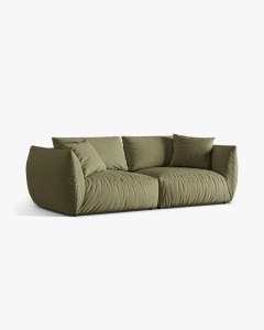 CANAPEA MODULARA CHRIS, CU 4 LOCURI, 260X100, VERDE DESCHIS, CU TAPITERIE DIN TEXTIL STRUCTURAT LINS, MICADONI - Img 3