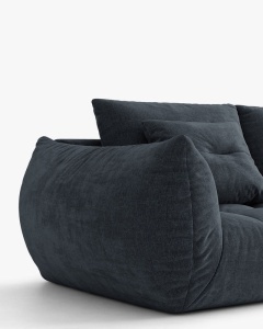 CANAPEA MODULARA, CU 4 LOCURI, BLOOM, 232 CM, ALBASTRU MARIN, CU TAPITERIE DIN TEXTIL STRUCTURAT WIND, MICADONI - Img 5