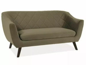CANAPEA MOLLY 2, OLIVE BLUVEL 77/WENGE, TAPITERIE DIN CATIFEA SI PICIOARE DIN LEMN