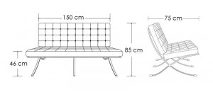 CANAPEA NEAGRA DIN PIELE NATURALA BARCELON PRESTIGE PLUS STIL MODERN - Img 3
