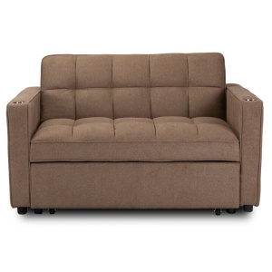 CANAPEA RABATABILA, ARTIM MEBLE, REALIZAT DIN MATERIAL TEXTIL MARO SI METAL, STIL MODERN - Img 3