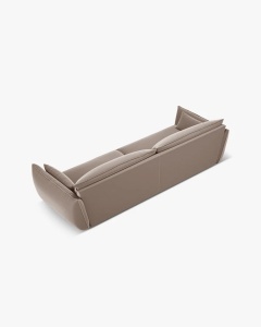 CANAPEA SPATIOASA SI CONFORTABILA KAELLE, 248 CM, CU 4 LOCURI, CAPPUCCINO, CU TAPITERIE DIN TEXTIL CATIFEA BLUVEL, MICADONI - Img 3