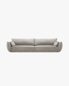CANAPEA SPATIOASA SI CONFORTABILA KAELLE, 248 CM, CU 4 LOCURI, GRI DESCHIS, CU TAPITERIE DIN TEXTIL CHENILLE OVER THE HORIZON, MICADONI