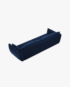 CANAPEA SPATIOASA SI CONFORTABILA KAELLE, 248 CM, CU 4 LOCURI, NEGRU, CU TAPITERIE DIN TEXTIL CATIFEA BLUVEL, MICADONI - Img 3