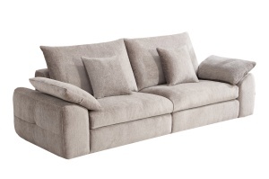 CANAPEA SUPER CONFORTABILA SOHO 260CM, 4 LOCURI, REALIZATA DIN LEMN DE PIN SI MATERIAL TEXTIL, CULOARE BEJ, INVICTA INTERIOR - Img 3