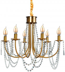 CANDELABRU, CRYSTAL GOLD, APP765-6CP, METAL SI STICLA, 6 BECURI - Img 4