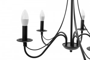 CANDELABRU RUSTIC APP647-5CP, 126X80 cm, NEGRU, DIN METAL, STIL RUSTIC, TU - Img 4