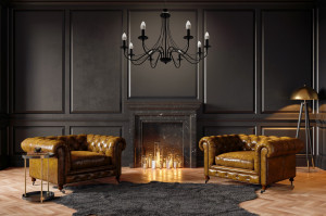 CANDELABRU RUSTIC APP648-8CP, 137X84 cm, NEGRU, DIN METAL, STIL RUSTIC, TU - Img 7