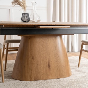 CEL MAI MIC PRET!!!MASA EXTENSIBILA 160-200CM, ARTIM MEBLE, REALIZATA DIN METAL, LEMN SI MDF, CERAMICA, CULOARE STEJAR/STEJAR, STIL MODERN - Img 5