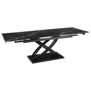 CEL MAI MIC PRET!!!MASA EXTENSIBILA 160-240CM, ARTIM MEBLE, REALIZATA DIN METAL SI CERAMICA, CULOARE MARMURA NEAGRA/NEGRU, STIL MODERN