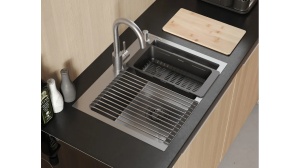 CHIUVETA BUCATARIE REA LUKE 110 WORKSTATION, CU BATERIE INCLUSA, NICHEL PERIAT, DIN INOX, CALITATE SUPERIOARA - Img 6