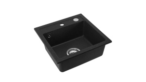 CHIUVETA BUCATARIE REA WEST DOTS, NEGRU, DIN GRANIT, CALITATE SUPERIOARA - Img 1