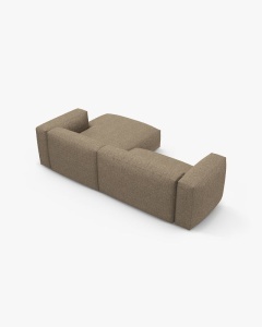 COLTAR CU 2 LOCURI, MARTINA, PE DREAPTA, 280 CM, CAPPUCCINO, TAPITAT CU TAPITERIE DIN TEXTIL BOUCLE MONET, MICADONI - Img 5