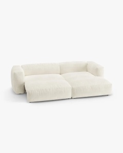 COLTAR CU 2 LOCURI, MARTINA, PE DREAPTA, 280 CM, FILDES, TAPITAT CU TAPITERIE DIN TEXTIL BOUCLE MONET, MICADONI - Img 3