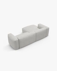 COLTAR CU 2 LOCURI, MARTINA, PE STANGA, 280 CM, MELANJ GRI BEJ, TAPITAT CU TAPITERIE DIN TEXTIL BOUCLE MONET, MICADONI - Img 5