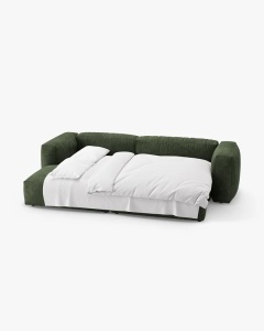 COLTAR CU 2 LOCURI, MARTINA, PE STANGA, 280 CM, VERDE, TAPITAT CU TAPITERIE DIN TEXTIL CATIFEA VOGUE, MICADONI - Img 4
