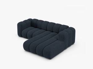 COLTAR CU 3 LOCURI LUPIN 230, PE DREAPTA, ALBASTRU MARIN, CU TAPITERIE DIN TEXTIL CHENILLE EDEN, MICADONI - Img 3