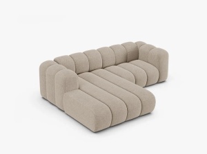 COLTAR CU 3 LOCURI LUPIN 230, PE STANGA, BEJ INCHIS, CU TAPITERIE DIN TEXTIL CHENILLE EDEN, MICADONI - Img 3