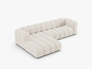 COLTAR CU 4 LOCURI LUPIN 288, PE STANGA, BEJ DESCHIS, CU TAPITERIE DIN TEXTIL CHENILLE EDEN, MICADONI - Img 3