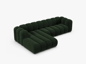 COLTAR CU 4 LOCURI LUPIN 288, PE STANGA, VERDE SMARALD, CU TAPITERIE DIN CATIFEA VENUS, MICADONI - Img 3
