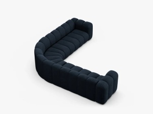 COLTAR CU 4 LOCURI LUPIN 309, ALBASTRU INCHIS, CU TAPITERIE DIN TEXTIL BOUCLE BALOO, MICADONI - Img 3