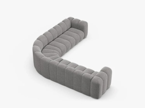 COLTAR CU 4 LOCURI LUPIN 309, GRI DESCHIS, CU TAPITERIE DIN TEXTIL CHENILLE EDEN, MICADONI - Img 3