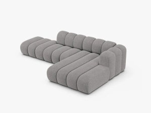 COLTAR CU 5 LOCURI LUPIN 230, PE DREAPTA, GRI DESCHIS, CU TAPITERIE DIN CHENILLE EDEN, MICADONI - Img 3