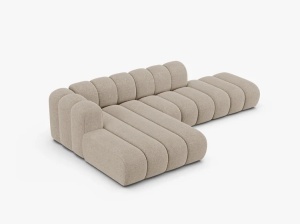 COLTAR CU 5 LOCURI LUPIN 230, PE STANGA, BEJ INCHIS, CU TAPITERIE DIN CHENILLE EDEN, MICADONI - Img 3