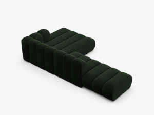 COLTAR CU 5 LOCURI LUPIN 294, PE DREAPTA, VERDE SMARALD, CU TAPITERIE DIN CATIFEA VENUS, MICADONI - Img 4