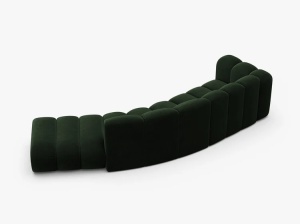COLTAR CU 5 LOCURI, LUPIN, 335, PE DREAPTA, VERDE SMARALD, CU TAPITERIE DIN CATIFEA VENUS, MICADONI - Img 3
