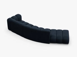 COLTAR CU 5 LOCURI, LUPIN, 335, PE STANGA, ALBASTRU INCHIS, CU TAPITERIE DIN TEXTIL BOUCLE BALOO, MICADONI - Img 3