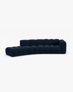 COLTAR CU 5 LOCURI, LUPIN, 335, PE STANGA, ALBASTRU ROYAL, CU TAPITERIE DIN CATIFEA SALVADOR, MICADONI