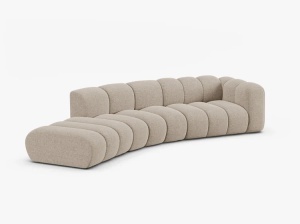 COLTAR CU 5 LOCURI, LUPIN, 335, PE STANGA, BEJ DESCHIS, CU TAPITERIE DIN TEXTIL CHENILLE EDEN, MICADONI - Img 2