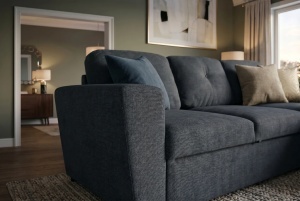 COLTAR CU SPATIU DE DEPOZITARE, APARTMENT 245CM, 3 LOCURI, REALIZAT DIN MATERIAL TEXTIL, DE CULOARE GRI, ARTIM GROUP - Img 10