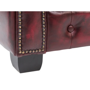 COLTAR DE LUX CHESTERFIELD 294x294CM, DIN PIELE NATURALA, CULOARE ROSIE, ARTIM SELECTION - Img 5