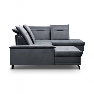 COLTAR EXTENSIBIL DEOSEBIT, BRUNO U 364CM, DIN TEXTIL FOARTE FIN DE CULOARE GRI, CONFORT SPORIT - Img 2