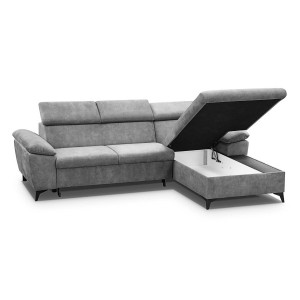 COLTAR EXTENSIBIL DREAPTA, COLIN 274CM, DIN TEXTIL FOARTE FIN DE CULOARE ARGINTIE, CONFORT SPORIT - Img 4