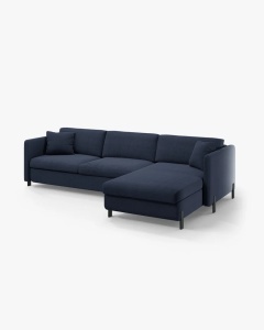 COLTAR EXTENSIBIL GLORIA, ALBASTRU, PE DREAPTA, 266 CM, TAPITAT CU TAPITERIE DIN TEXTIL STRUCTURAT BJORN, MICADONI - Img 6