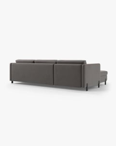 COLTAR EXTENSIBIL GLORIA, PE DREAPTA, GRI, 170X286 CM, TAPITAT CU TAPITERIE DIN TEXTIL CATIFEA SALVADOR, MICADONI - Img 4